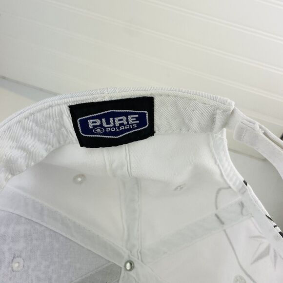 Pure Polaris Racing Compass Grunge White Hat Adjustable Strapback Y2K Streetwear - Picture 8 of 9